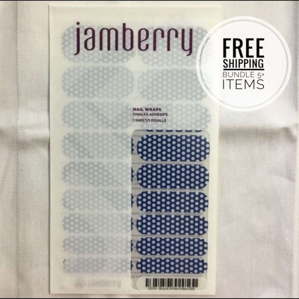 Jamberry Nail Wraps - Blue & White Polka Dots